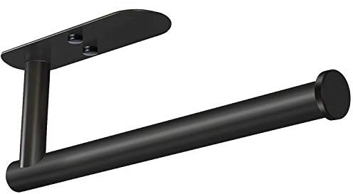 VAEHOLD Adhesive Paper Towel Holder Under Cabinet Wall Mount for Kitchen Paper Towel, Black Paper Towel Roll Holder Stick to Wall, Stainless Steel（Black）
