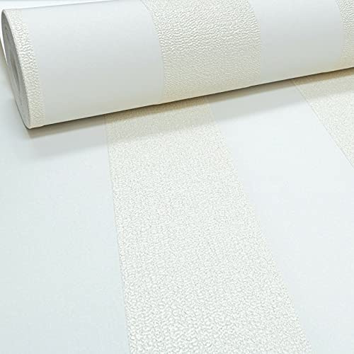 SOPHIE LAURENCE Easy Paste The Wall Textured Shimmer Glitter Striped Cream Wallpaper for Living Room Hallway Bedroom