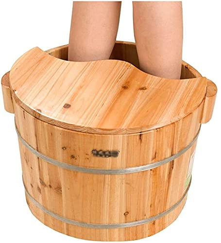 Wood Foot Bath Bucket Sauna Foot Soaking Basin, Foot Washing Bucket, Wooden Footbath Tub, Household Foot Bath Barrel, Pain Fatigue Relief Foot Washing Barrel (Color : 2),Massage Rollers ( Color : 2 )