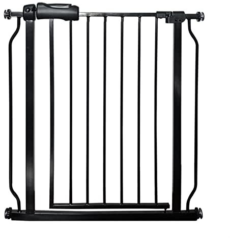 JIAYING Hundeschutzgitter,180° Zwei Wege Tür 29-33Zoll Druckmontiertes Metall-Kindergitter,Treppengitter für Hunde,Kein Bohren (Color : Black, Size : 74-85.9cm)