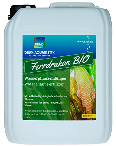Ferrdrakon Bio Aquarium Dünger Flüssigdünger ohne Nitrat & Phosphat für kräftiges Pflanzenwachstum I Düngemittel umweltfreundlich I Eisendünger 5,0 L I Pflanzendünger für Aquarien & Wasserpflanzen