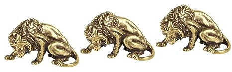 Warmhm 3 Stücke Messing Lion Ornament Lion Figurine Für Desktop Decor Glatte Muster