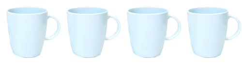 Flamefield Non-Slip Cool White Mugs - 4-Piece Set, 350ml, Sleek & Modern, Break-Resistant, Perfect for Coffee & Tea, Ideal for Home & Outdoor