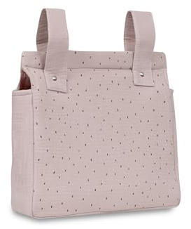 Bolso Talega de Maternidad Muselina PUNTOS en rosa maquillaje · 100% Algodón