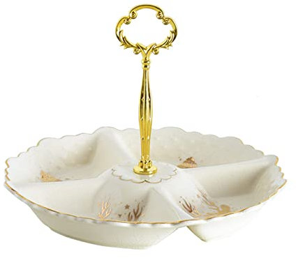 Ciotola per frutta, ciotola decorativa, Piatto di frutta in ceramica, decorazione portatile for la tavola da dessert, espositore for caramelle con snack alla frutta secca, vassoio for frutta secca a 4