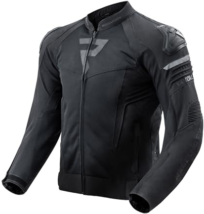 REBELHORN Vandal Mesh Motorradjacke Herren | Textil | Ellbogen und Schulterprotektoren Stufe 2 | Austauschbar Schulterschieber | Große Mesh Belüftungspaneele | Größen bis 10XL
