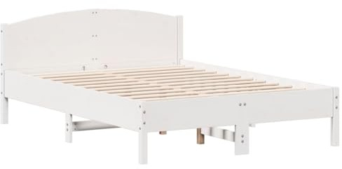 vidaXL Bed Frame without Mattress White 120x190 cm Small Double Solid Wood