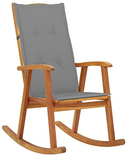 LAPOOH Schaukelstuhl mit Auflagen, Sessel Wohnzimmer, Schaukelsessel, Stillsessel, Schwingsessel, Ohrensessel, Tv Sessel, Rocking Chair, Relaxsessel, Massivholz Akazie