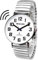 MAUJOY Orologio parlante per ipovedenti, orologio radiocontrollato da uomo parlante tedesco, orologio da polso per ciechi, anziani e malati di demenza, argento, Classico
