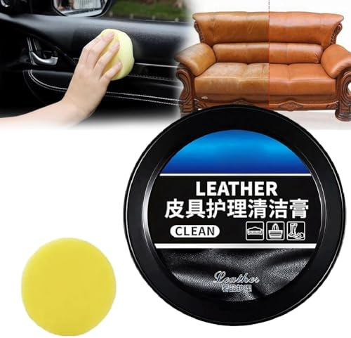 Leader Reinigungs- und Pflegecreme & Reinigungspaste für Lederpflege, Lederreinigungscreme, Auto-Lederpflege-Ölpaste, Leder-Reparatur-Set für Auto, Möbel, Reinigungsbalsam
