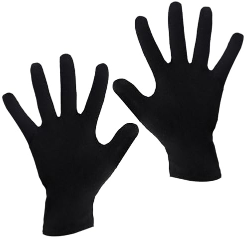 Jesiah Baumwollhandschuhe, Schwarz , One size