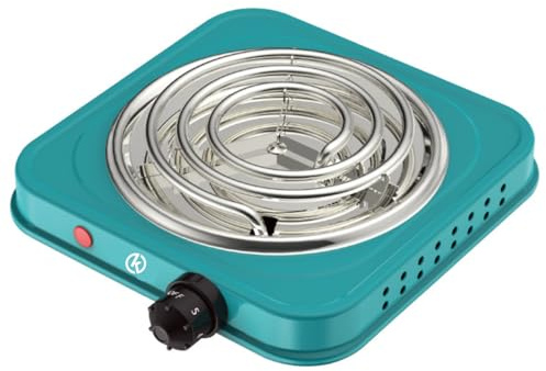 KROWN - Placa Eléctrica Portátil de 1000W, Estufa de Tubo Único en Acero Inoxidable con Control de Temperatura, Ideal para Cocinar en Casa