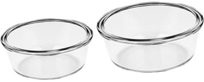 Cabilock 2pcs Glass Baking Bowls Set 650ml 1000ml Heat-Resistant Thickened Glass Salad Mixing and Air Fryer Oven Safe Bowls for Home Cooking, Egg Steaming, Cheese Gratin, and Baking