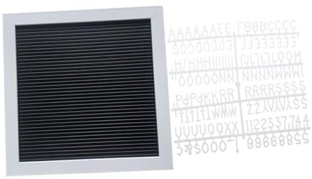FUNOMOCYA Buchstabentafel Mit Austauschbaren Buchstaben Zahlen Und Symbolen Handgefertigte Nachrichtentafel Mit Holzrahmen Schwarz Für Wandmontage Als Menütafel Oder Dekoration