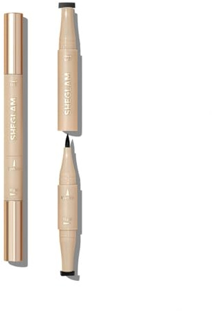 SHEGLAM Stylo Eyeliner 3 en 1 Imperméable avec Tampon pour Yeux Foxy et Crayon Démaquillant Yeux Cat Eye Anti-Bavure et Longue Durée