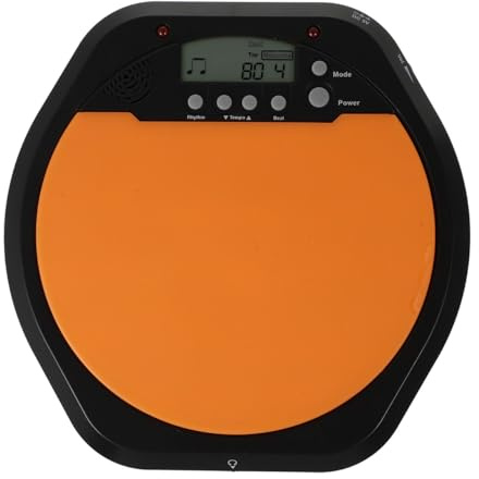 Elektronische Dummtrommel 8 Zoll Schlagzeug Trainingsgerät Orange | Silikon Abs, Flexibel mit Lautstärkereduktion, für Übung und Rhythmus, 1 Satz