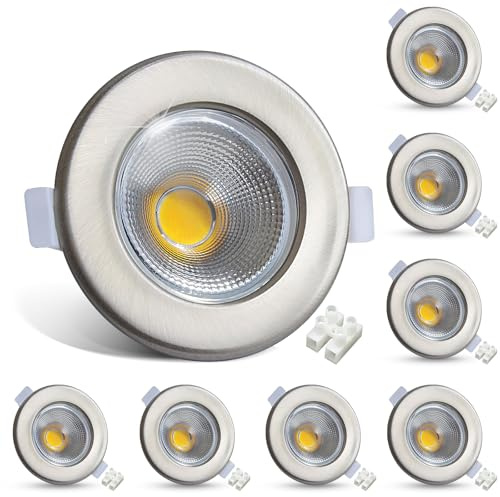 HiBay 10W 230 V infälld LED-spotlight extra platt (grå)