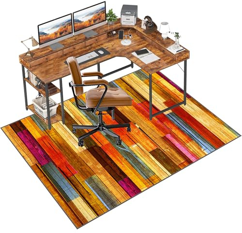 Gaming Bürostuhl Unterlage | Gaming Stuhl Unterlage | Bodenschutzmatte Bürostuhl | Bodenschutzmatte für Hartböden | Bodenmatte Stuhlunterlage | Schreibtischstuhl unterlage für Laminat 70 x 100 cm