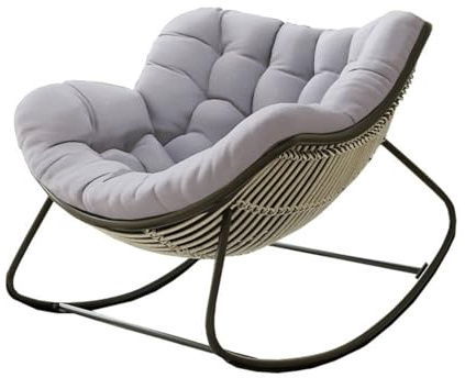 Morbuy Rocking Chairs Cushions for Adults - NO Frame, 120x100x10cm Giant Patio Rocking Chair Replacement Cushion, Indoor Outdoor Egg Chair Cushion is Soft and Skin-Friendly (Light grey)