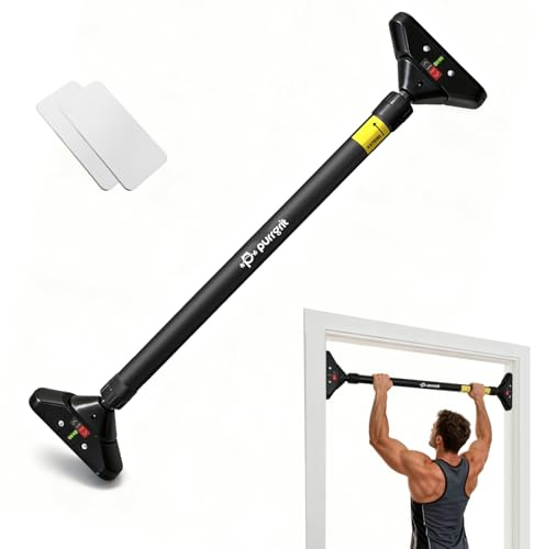 Purrgrit Klimmzugstange Türöffnung Geeignet für 74-95cm Fitness Klimmzugstange für Heim-Fitnessgeräte, Türöffnung Multi-Grip Tür Klimmzugstangen mit gepolsterten Griffen