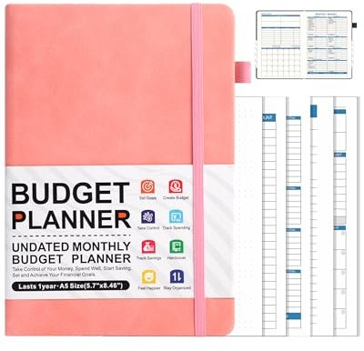 Nature Pulito Budget Planner Book, Undated Monthly Budget Book & Expense Tracker Notebook, 12-Month A5 Finance Organizer to Take Control of Your Money & Manage Finances Effectively