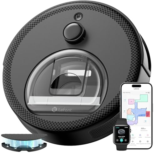 Lefant M330 Robot Aspirateur Laveur 3 en 1, Aspirateur Robot 5000Pa d'Aspiration, Navigation dToF, Cartographie, Zones Virtuelles, Évitement d'obstacles PSD, 150min, Connecté par Alexa/APP/WiFi