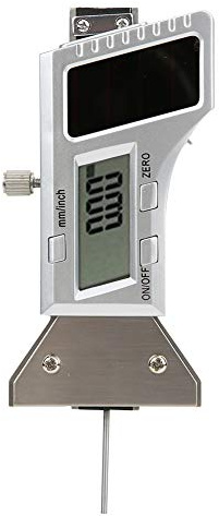 KIMISS Calibro Digitale di profondità del Battistrada - Strumento di Misurazione di Precisione per Auto in Acciaio Inossidabile Ad Energia Solare, 0-25 Mm con Precisione di 0,01 Mm (0-25 mm)