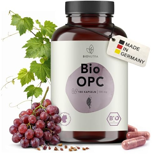 BIONUTRA Gélules d’OPC Bio (OPC de raisin), 180 x 500 mg