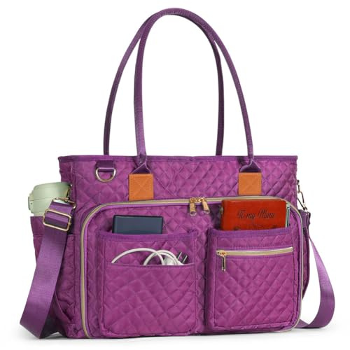APXEL Borsa Porta Pc, Cartella Leggera Espandibile Impermeabile, Insegnante, Ufficio, Borsa Lavoro Donna per Pc 14/15.6, Con Tasche Isolate, Per Viaggi/Affari/Scuola/Uomini/Donne-Viola