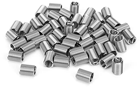 ARTOCT Inserts de Réparation de Filetage, Manchon fileté en Fil D'acier 50 Pièces avec Filetage Femelle Résistant à L'usure pour Pièces en Alliage D'aluminium (2.5D)