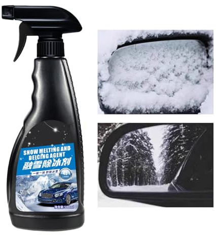 Spray descongelador repelente de lluvia para parabrisas de automóvil - 500 ml, fórmula repelente al agua antiescarcha, removedor de hielo de acción rápida | Mejorador de visibilidad más claro de niebl