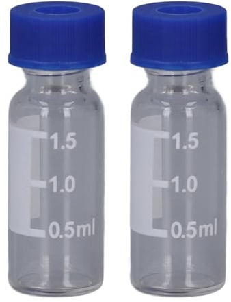 Haofy 100 St Kompakta 2 Ml Genomskinliga Provflaskor Av Glas med Skala och Skrivyta - Skruvlock Provrörsflaskor för Laboratoriebruk och Skönhetsprodukter
