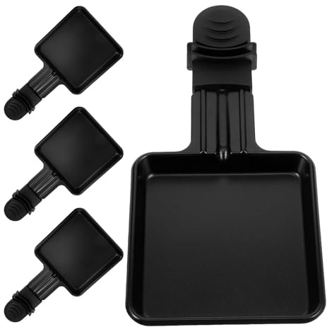 Homoyoyo 4 Mini Poêles À Raclette Carrées En Inox Pour Fondoir À Fromage Poêlons Raclette Avec Poignées Pour Faire Fondre Le Fromage Et Réchauffer Des Aliments 7.09X3.43X0.39 in