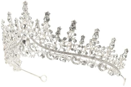 BESTonZON Tiaras de Gemas de Imitación para Boda Adorno Nupcial Tocado de Fiesta para Mujer Redecilla para Banquetes de Graduación y Eventos Especiales