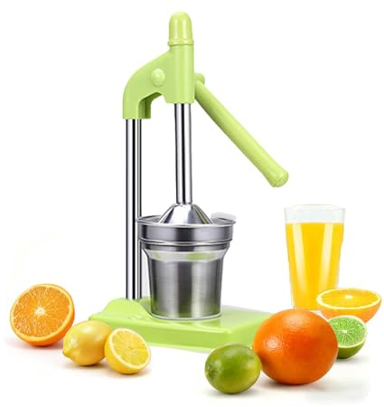 Presse-Agrumes Manuelle en Acier Inoxydable, Presse à Fruits Manuel, Compacte et Stable, Idéale pour Maison, Camping et Étudiants (Vert)