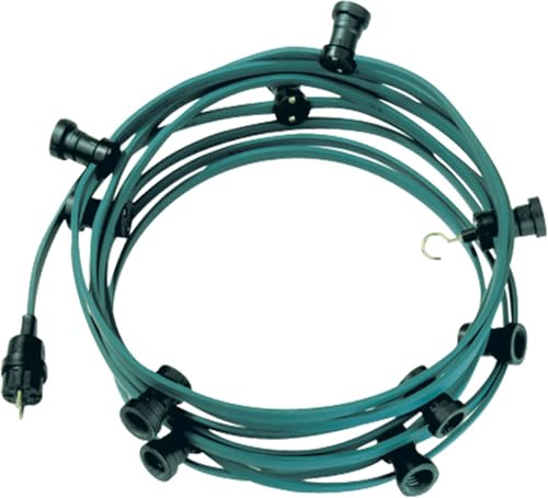 Bachmann 740.005 - Catena di luci con spina, connettore e 10 porta lampade, plastica