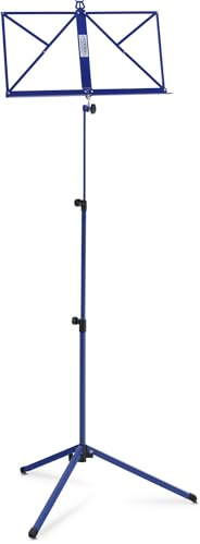 Classic Cantabile 100 Notenständer Medium Blau, Mittelschwere Ausführung | Mit Haltebügel (Seitenhalter) an der Auflagefläche, Rutschfeste Gummifüße, Stabile, dreibeinige Konstruktion, Gewicht: ca. 1