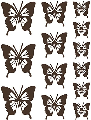 Samunshi® Schmetterling Wandaufkleber Set 8 6x3,5cm4x5cmund3x7cm braun