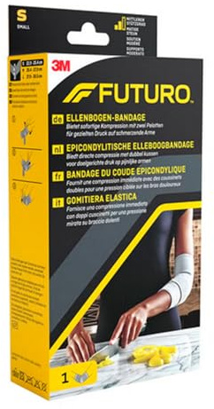 FUTURO Ellenbogen-Bandage, Größe S (22,9 - 25,4 cm) – Anatomisch mit Kompressionsriemen, Atmungsaktiv, bei Ellenbogengelenkschmerzen, Tennisarm, für den Sport und im Alltag