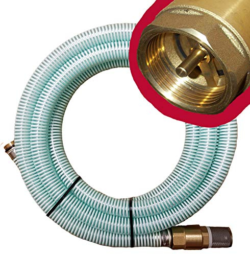 Brunnenandi Saugschlauch 1 versch. Längen _-=-_ für Elektropumpen Hauswasserwerk, Hauswasserautomat fördern aus Brunnen oder Regentonne geeignet_-=-_ Saugschläuche + Rückschlagventil -=- (**z.B. 20m**)