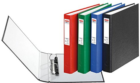 4 Herlitz Ringbücher/DIN A5 Ringbuch mit 2-Ringe/je 1x rot blau schwarz grün