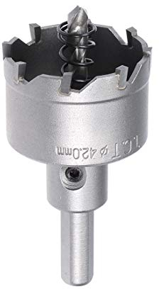 sourcing map 42mm Carburo Agujero Cortador, TCT Agujero Sierras para 0,5mm-3mm Inoxidable Acero 5mm Metal Lámina