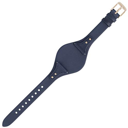 Fossil Uhrenarmband 18mm Leder Blau Rosegold - ES-3838 | LB-ES3838