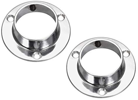 sourcing map Closet Wardrobe Rod Flange,32mm/1.26inch Dia, Socket Bracket Support Holder for Pipe 2Pcs