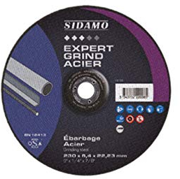 Disque à ébarber EXPERT GRIND ACIER D. 125 x 6,4 x Al. 22,23 mm - Acier - 10222006 - Sidamo