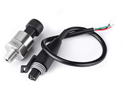 1/8 NPT Thread Pressure Transducer, Stainless Steel Pressure Transducer Sender Sensor for Oil Fuel Air Water (100PSI)