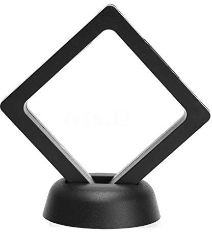 LIJUCAI Cornice flottante Album 3D Cornice flottante Porta Monete Portamonete Espositore per Gioielli Vetrina Cornice per Foto 3D, Nera