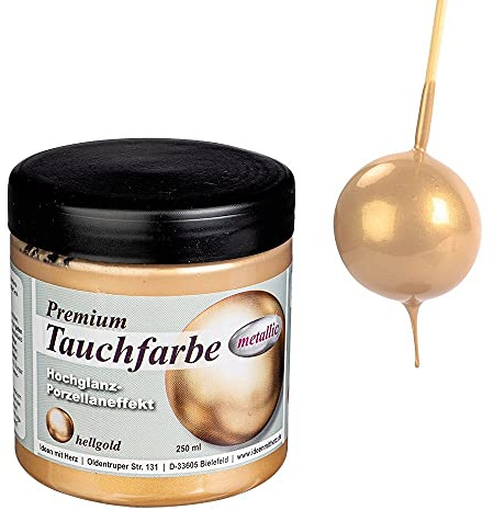 Ideen mit Herz Premium-Tauchfarbe metallic mit Hochglanz-Metallic-Effekt | 250 ml (hellgold)