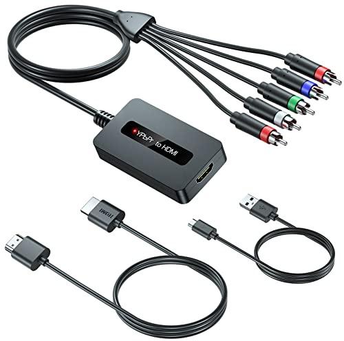 Cable convertidor macho de componentes a HDMI con HDMI y cables de componentes para DVDSTB con salida de componentes hembra para mostrar en televisores HD, convertidor 1080P RGB YPbPr a HDMI,