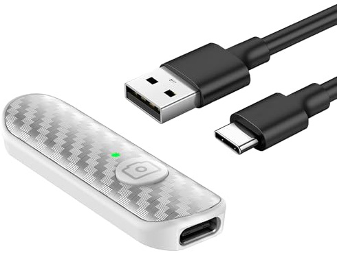 ATUMTEK Bluetooth-Fernauslöser, Design in Carbonfaser, Wiederaufladbare Kamera-Fernbedienung für iOS- & Android-Smartphones, Kompakt und Tragbar, mit Typ-C-Ladung, 10m Reichweite, Bluetooth 5.0